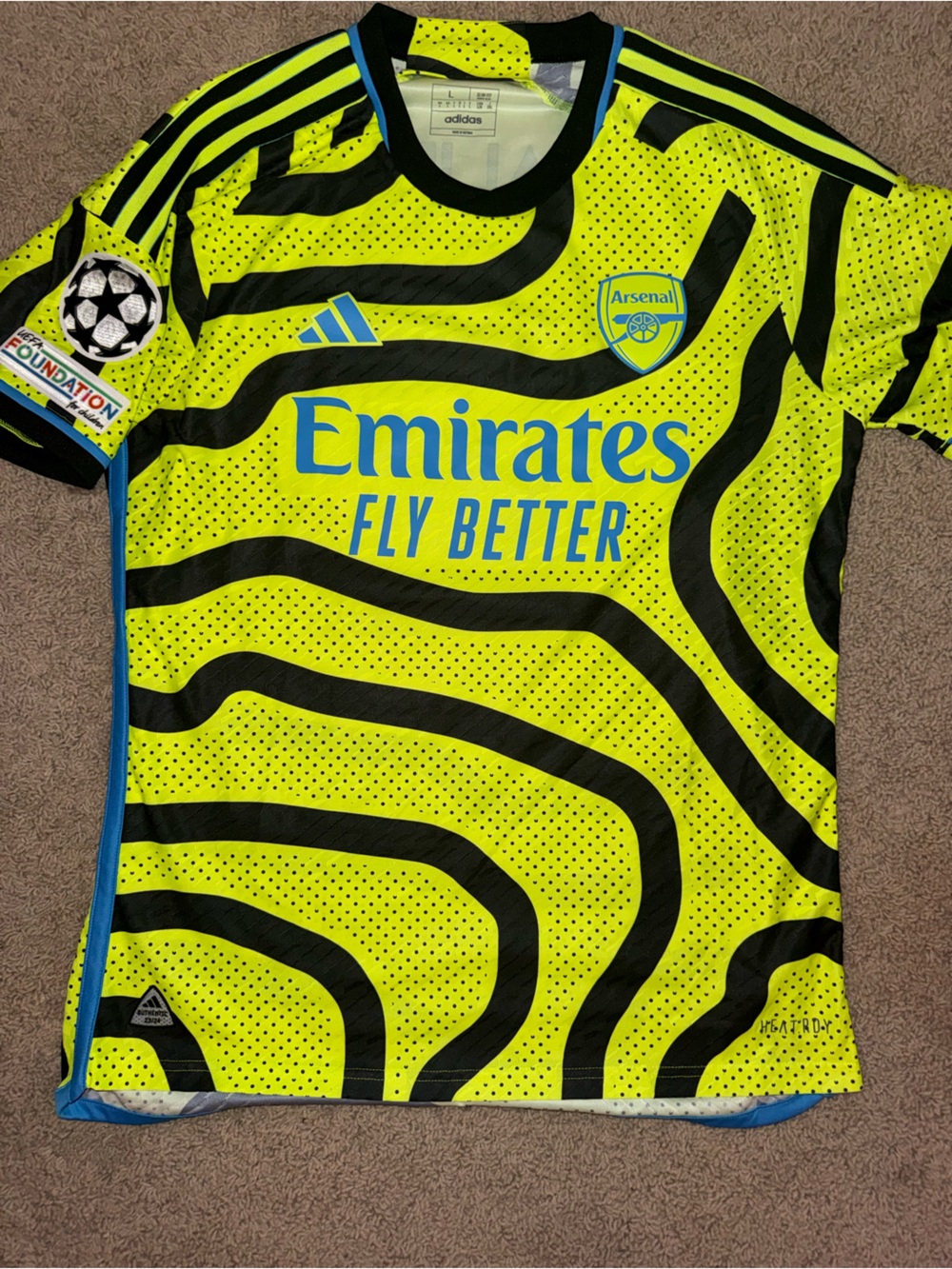 Arsenal Neon Yellow & Black Away Soccer Jersey